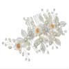 SAMKY Handmade Shell White Pearl Crystal Flower Leaf Hair Comb - Silver T1216_ view 3