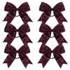 Metallic Sequin and Holographic 6 Inch Cheer Bow Cheerleader Cheerleading Jumbo Cheer Bow Hair Tie Hair Bow School (Maroon) view 1