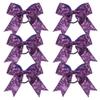 Metallic Sequin and Holographic 6 Inch Cheer Bow Cheerleader Cheerleading Jumbo Cheer Bow Hair Tie Hair Bow School (Lavender) view 1