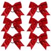 Metallic Sequin and Holographic 6 Inch Cheer Bow Cheerleader Cheerleading Jumbo Cheer Bow Hair Tie Hair Bow School (Red) view 1