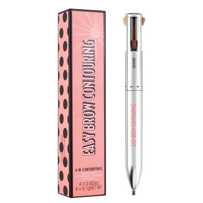 ANGUOEY 4-in-1 Eyebrow Contour Pen,Waterproof Sweatproof,Natural Brows Makeup Cosmetic Tool,Eye Makeup Beauty Tool1pcs