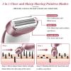 Electric Shaver for Women for Legs Bikini Trimmer Electric Razors for Women Underarm Public Hairs Rechargeable Womens Shaver Wet Dry Use Painless Cordless with Detachable Head (Pink) view 2