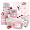Spa Gift Set 100% Natural, Gift Box Includes: Bath Bomb, Bath Salt, Hand Soap, Scented Candle, Face Cloth and Gift Box. Best Gift for Her. (Rose) view 1