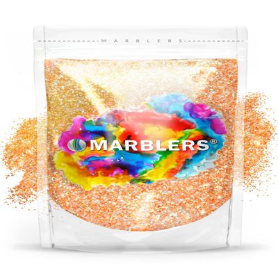 MARBLERS Holographic Glitter [Unicorn Orange] 3oz (85g) | Fine | Non-Toxic, Vegan, Cruelty-Free | Face, Body, Eyeshadow, Hair, Festival, Party Makeup | Nail Art, Polish | Resin, Tumbler, Slime, Craft