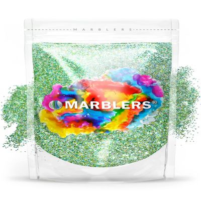 MARBLERS Holographic Glitter [Unicorn Green] 3oz (85g) | Fine | Non-Toxic, Vegan, Cruelty-Free | Face, Body, Eyeshadow, Hair, Festival, Party Makeup | Nail Art, Polish | Resin, Tumbler, Slime, Craft