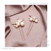 Casdre Pearl Bridal Hair Pins Crystal Bride Hair Piece Wedding Hair Accessories for Women and Girls(Pack of 2) (C Rose Gold) view 3