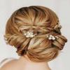 Casdre Pearl Bridal Hair Pins Crystal Bride Hair Piece Wedding Hair Accessories for Women and Girls(Pack of 2) (C Rose Gold) view 4