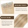 S-noilite Hair Extensions for Short Clip in Human 1PCS 2 Clips Balayage Hairpieces Remy For Women with Thinning Add Volume 12g 8Inch-Ash Blonde/Bleach Blonde view 4