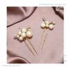 Casdre Pearl Bridal Hair Pins Crystal Bride Hair Piece Wedding Hair Accessories for Women and Girls(Pack of 2) (B Gold) view 3