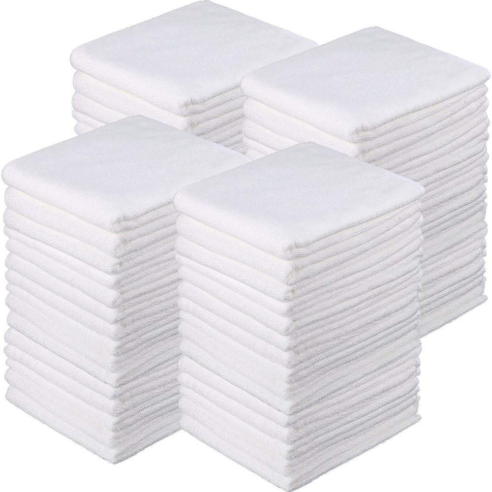 Shimeyao 40 Pack Bleach Proof Towels Microfiber Absorbent Resistant Hair Hand Towels Bulk Quick Dry for Barber Gym Bath Spa Shaving (White,16 x 29 Inch)