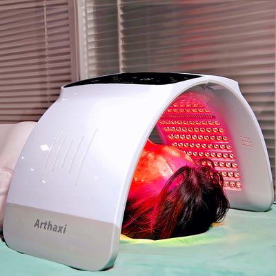 LED Light Skin Care Therapy Machine, Photon Facial Rejuvenation Device 7 Colors, LED-Face-Mask-Light-Therapy, Red Light Therapy for Face Folding Design Salon and Home Use, Gifts for Women, White