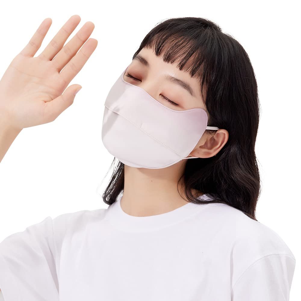 OHRAIN Blush Breathable Face Covering, Anti-UV UPF 50+ Reusable Mask, Eye Protection Sunscreen Washable Sports Face Cover for Women Purple