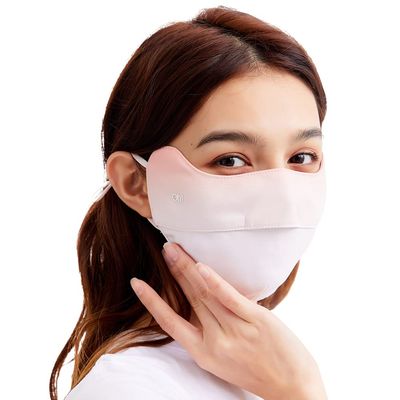 OHRAIN Blush Breathable Face Covering, Anti-UV UPF 50+ Reusable Mask, Eye Protection Sunscreen Washable Sports Face Cover for Women Orange