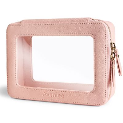Aveniee Clear Makeup Bag Organizer,Large Travel Toiletry Bag for Women, Waterproof Cosmetic Pouch with Zippers,Car Organizers and Storage Case for Accessories,Pink