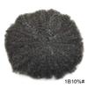 Afro Mens Toupee for Black Men Kinky Curly Human Hair with Grey Replacement System African American Mens Wig Transparent French Lace Front Hair Units (6mm afro wave, #1B10 1B# OFF BLACK WITH 10% SYNTHETIC GREY) view 2