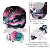 2 Pcs Nurse Scrub Caps Women Long Hair, Girl with Long Magical Hair Stars Adjustable Working Cap with Button and Sweatband view 4