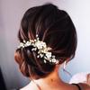 GORAIS Bridal Hair Pins Gold Pearl Wedding Hair Accessories Bride Hair Clips for Women (Pack of 3) view 2