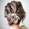 GORAIS Bridal Hair Pins Gold Pearl Wedding Hair Accessories Bride Hair Clips for Women (Pack of 3) view 4