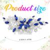 Catery Blue Rhinestone Bridal Hair Comb Crystal Wedding Hair Pieces Flower Silver Accessories for Brides and Women Pack of 1(Blue) view 3