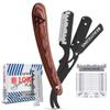 BEAUTICONE Straight Razors for Men, Straight Edge Razor, 100 Single Edge Blades, Stainless Steel, Barber Razor for Men's Shaving, Barber Shaving Knife, Wooden, Swinglock view 1