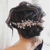 Unicra Bride Wedding Hair Comb Rhinestone Bridal Headpiece Crystal Hair Accessories Hair Piece Jewelry for Women and Girls (Rose Gold) view 1