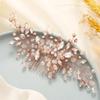 Unicra Bride Wedding Hair Comb Rhinestone Bridal Headpiece Crystal Hair Accessories Hair Piece Jewelry for Women and Girls (Rose Gold) view 2