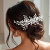 Unicra Bride Wedding Hair Comb Rhinestone Bridal Headpiece Crystal Hair Accessories Hair Piece Jewelry for Women and Girls (Rose Gold) view 4
