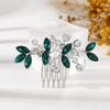 Catery Rhinestone Bride Wedding Hair Comb Green Caystal Side Comb Bridal Hair Piece Headpiece Bridesmaid Head Jewelry Hair Accessories for Women and Girls (Green) view 1