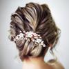 GORAIS Bridal Hair Pins Rose Gold Pearl Wedding Hair Accessories Bride Hair Clips for Women (Pack of 3) view 4