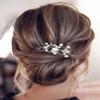 Catery Rhinestone Bride Wedding Hair Comb Black Crystal Side Comb Bridal Hair Piece Leaf Headpiece Bridesmaid Hair Accessories for Women and Girls view 4