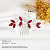 Catery Rhinestone Bride Wedding Hair Comb Red Crystal Side Comb Bridal Hair Piece Clips Headpiece Bridesmaid Hair Accessories for Women and Girls view 4