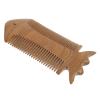 DOITOOL Sandalwood Beard Comb for Hair With Dual Sided Fine Coarse Teeth Fish Shape Beard Comb Healthy Fine Teeth Wooden Comb (Green) view 1