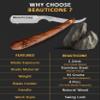 BEAUTICONE Straight Razors for Men, Straight Edge Razor, 100 Single Edge Blades, Stainless Steel, Barber Razor for Men's Shaving, Barber Shaving Knife, Wooden, Swinglock view 2