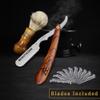 BEAUTICONE Straight Razors for Men, Straight Edge Razor, 100 Single Edge Blades, Stainless Steel, Barber Razor for Men's Shaving, Barber Shaving Knife, Wooden, Swinglock view 4