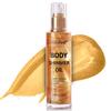 AbluFirst Shimmer Body Oil Summer Body Glitter Moisturizing Light Shimmer Glow Non-Sticky Summer Body Luminizer and Illuminator Smooth (2.8 Fl Oz (Pack of 1), Gold) view 1