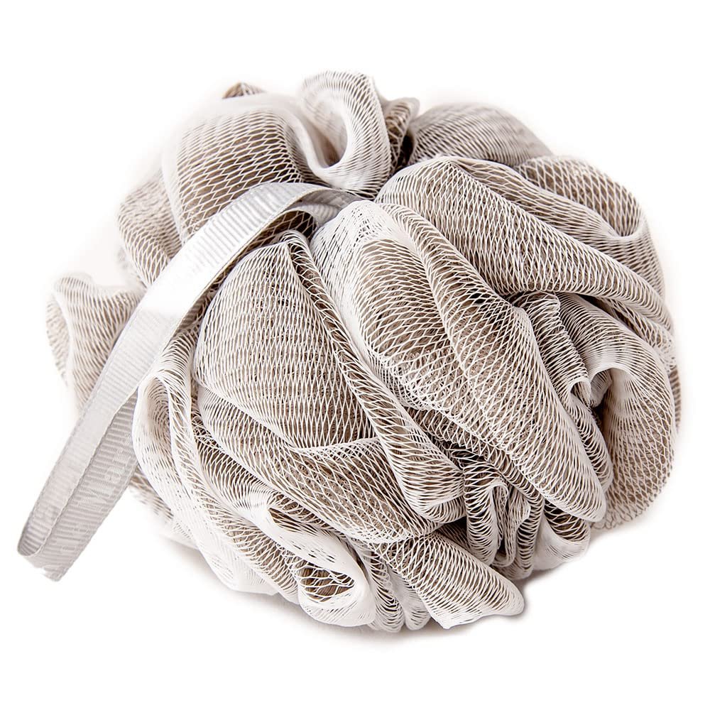 Maison du Savon - Grey Exfoliating Shower Sponge - Soft Body Cleanser for Shower and Bath - Durable and Long Lasting - 12cm