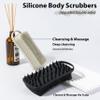 2 PC Silicone Body Scrubber, 2 in 1 Exfoliating Shower Bath Scrubber, Soft Silicone Loofah for Sensitive Skin, Shower Hair Scalp Massager, Easy to Clean, Lather Well (Grey&Black) view 2