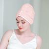 2 Pack Hair Towel Wrap,Hair Drying Towel with Button, Microfiber Hair Towel, Dry Hair Hat, Bath Hair Cap (Light Yellow) view 2