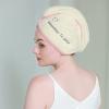 2 Pack Hair Towel Wrap,Hair Drying Towel with Button, Microfiber Hair Towel, Dry Hair Hat, Bath Hair Cap (Light Yellow) view 4