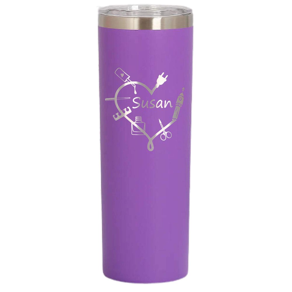 Personalized Nail Salon Skinny Tumbler, Birthday Gift for Nail Tech, Nail Tech Appreciation, Retirement Gift for Nail Tech, Gift for Artist - By LegacyCuts