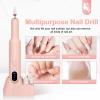 Ftrule Cordless Electric Nail Drill, Portable Professional Rechargeable Efile Nail File Machine with Nail Drill Bits, Sanding Bands for Acrylic Gel Nails, Manicure Pedicure Polishing, Pink view 2