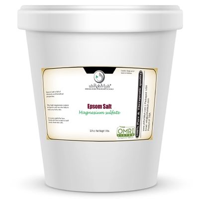 uh*Roh*Muh Natural Epsom Salt Bulk | 32 fl oz Premium Quality Magnesium Sulfate from USA | OMRI Listed for Agriculture Use and Animal Feed | Epsom Salt for Plants and Skin (Net Wt. 0.86 kg/ 1.9 lb)