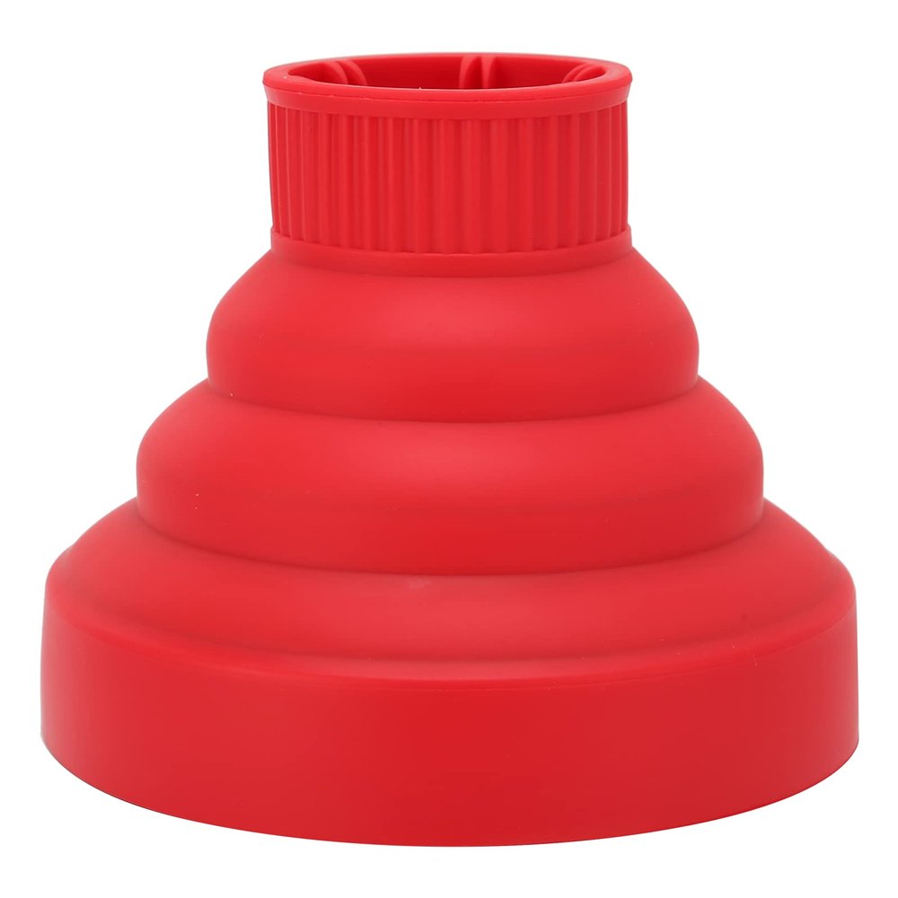 ANGGREK Diffuser Hair Dryer Curly Hair, Silicone Diffuser Attachment Universal Hair Dryer Diffuser Portable Travel Folding Hair Blow Dryer Diffuser Hairdryer(Red)