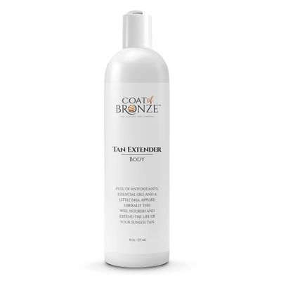 Coat of Bronze Tan Extender Lotion - Moisturizer, Sunless Tanner Extending Moisturizer, Natural Moisturizing Lotion with Essential Oils and Antioxidants - No Parabens, Cruelty Free - Made in USA - 8Oz