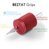 BEZTAT 1.25 Inch Ultra Premium Red Soft Silicone Grip w/Long Clear Disposable Tubes & Tips- 15 Pack, Diamond Tip (18DT) view 2