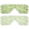 Hercicy 2 Pcs Jade Eye Mask Green Jade Stone Facial Cooling Mask for Alleviate Puffiness Face Massage Relax Eyes Relieve Migraine Meditation Beauty (White,Green) view 1