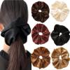 Big Satin Scrunchies for Women, XL Oversized Hair Scrunchies for Thick Hair, Extra Large Soft Silk Pillow Scrunchy, Jumbo Hair Tie for Curly Hair Buns Ponytails, 6 Pack(M) view 1