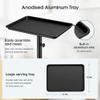 Premium Aluminum Salon Trolley Tattoo Mayo Instrument Rolling Tray Silver Salon Station with Wheels for Barber SPA Tattoo Clinic view 3