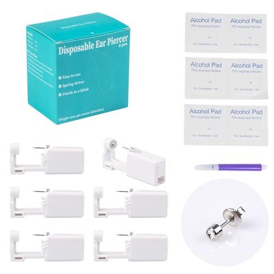 XSHM 6pcs Ear Piercing Kit, Disposable Sterile Ear Piercing Kit Painless Ear Piercing Gun Tool s for Home Salon Piercing