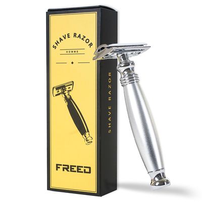 FREED Double Edge Safety Razor with alloy handle and 10 Japanese 6cr13 Stainless Steel Double Edge Safety Razor Blades,It's the best gift for men, fathers,or birthdays